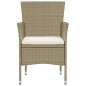 vidaXL Juego de comedor para jardín 3 piezas beige vidaXL Juego de comedor para jardín 3 piezas beige