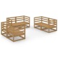 vidaXL Muebles de jardín 6 piezas marrón miel madera maciza de pino vidaXL Muebles de jardín 6 piezas marrón miel madera maciza de pino