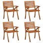 vidaXL Sillas de jardín con cojines 4 unidades madera maciza de acacia vidaXL Sillas de jardín con cojines 4 unidades madera maciza de acacia