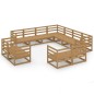 vidaXL Muebles de jardín 11 piezas marrón miel madera maciza de pino vidaXL Muebles de jardín 11 piezas marrón miel madera maciza de pino