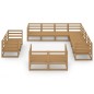 vidaXL Muebles de jardín 11 piezas marrón miel madera maciza de pino vidaXL Muebles de jardín 11 piezas marrón miel madera maciza de pino