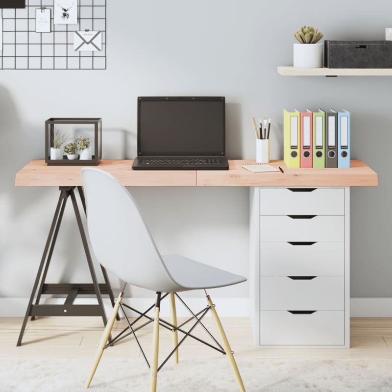 vidaXL Tablero de mesa madera maciza roble sin tratar 140x50x(2-6) cm