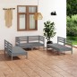 vidaXL Juego de muebles de jardín 6 piezas madera maciza de pino gris vidaXL Juego de muebles de jardín 6 piezas madera maciza de pino gris