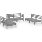 vidaXL Juego de muebles de jardín 6 piezas madera maciza de pino gris vidaXL Juego de muebles de jardín 6 piezas madera maciza de pino gris