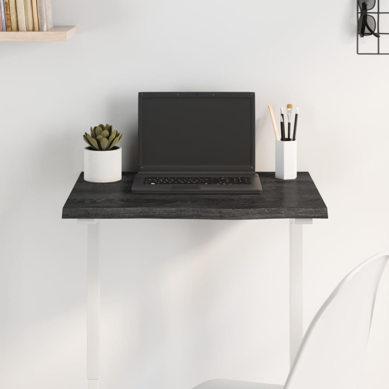 vidaXL Tablero de mesa madera de roble tratada gris oscuro 60x40x2 cm
