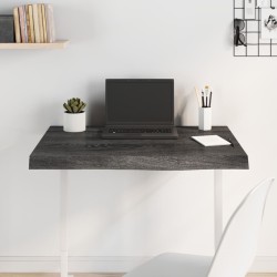 vidaXL Tablero mesa madera roble tratada gris oscuro 80x60x(2-6) cm
