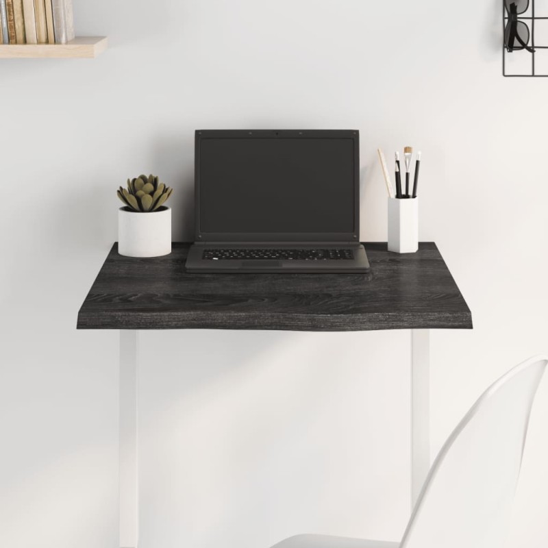 vidaXL Tablero de mesa madera de roble tratada gris oscuro 60x60x2 cm