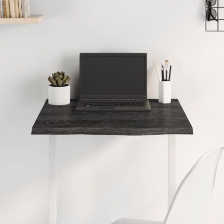 vidaXL Tablero de mesa madera de roble tratada gris oscuro 60x60x2 cm