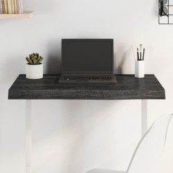 vidaXL Tablero mesa madera roble tratada gris oscuro 80x40x(2-6) cm