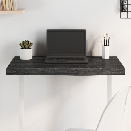 vidaXL Tablero mesa madera roble tratada gris oscuro 80x40x(2-6) cm