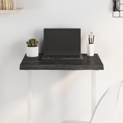 vidaXL Tablero mesa madera roble tratada gris oscuro 60x50x(2-4) cm