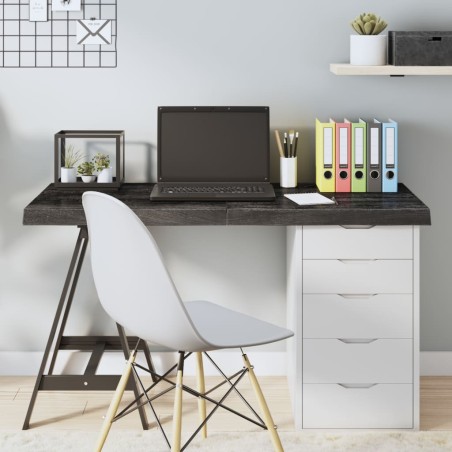 vidaXL Tablero mesa madera roble tratada gris oscuro 120x60x(2-6) cm