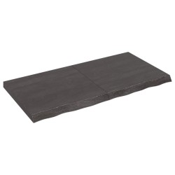 vidaXL Tablero mesa madera roble tratada gris oscuro 120x60x(2-6) cm
