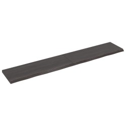 vidaXL Tablero mesa madera roble tratada gris oscuro 220x40x(2-4) cm