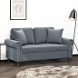 vidaXL Sofá de 2 plazas con cojines terciopelo gris oscuro 120 cm vidaXL Sofá de 2 plazas con cojines terciopelo gris oscuro 120 cm