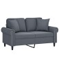 vidaXL Sofá de 2 plazas con cojines terciopelo gris oscuro 120 cm vidaXL Sofá de 2 plazas con cojines terciopelo gris oscuro 120 cm