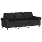 vidaXL Sofá de 3 plazas con cojines terciopelo negro 180 cm vidaXL Sofá de 3 plazas con cojines terciopelo negro 180 cm