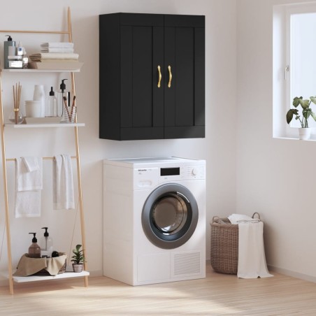 vidaXL Armario de pared madera de ingeniería negro 69,5x34x90 cm