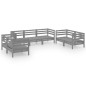vidaXL Juego de muebles de jardín 7 piezas madera maciza de pino gris vidaXL Juego de muebles de jardín 7 piezas madera maciza de pino gris