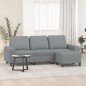 vidaXL Sofá de 3 plazas con taburete de tela gris claro 180 cm vidaXL Sofá de 3 plazas con taburete de tela gris claro 180 cm