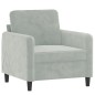 vidaXL Sillón con taburete terciopelo gris claro 60 cm vidaXL Sillón con taburete terciopelo gris claro 60 cm