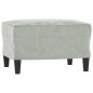vidaXL Sillón con taburete terciopelo gris claro 60 cm vidaXL Sillón con taburete terciopelo gris claro 60 cm