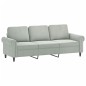 vidaXL Sofá de 3 plazas con taburete de terciopelo gris claro 180 cm vidaXL Sofá de 3 plazas con taburete de terciopelo gris claro 180 cm