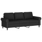 vidaXL Sofá de 3 plazas con taburete de terciopelo negro 180 cm vidaXL Sofá de 3 plazas con taburete de terciopelo negro 180 cm