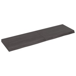 vidaXL Encimera baño madera maciza tratada gris oscuro 140x40x(2-6) cm