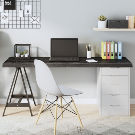 vidaXL Tablero mesa madera roble tratada gris oscuro 160x60x(2-6) cm