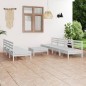 vidaXL Juego de muebles de jardín 8 piezas madera maciza pino blanco vidaXL Juego de muebles de jardín 8 piezas madera maciza pino blanco
