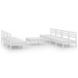 vidaXL Juego de muebles de jardín 8 piezas madera maciza pino blanco vidaXL Juego de muebles de jardín 8 piezas madera maciza pino blanco