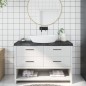 vidaXL Encimera baño madera maciza tratada gris oscuro 120x50x(2-6) cm vidaXL Encimera baño madera maciza tratada gris oscuro 120x50x(2-6) cm