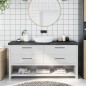 vidaXL Encimera baño madera maciza tratada gris oscuro 160x40x(2-6) cm vidaXL Encimera baño madera maciza tratada gris oscuro 160x40x(2-6) cm