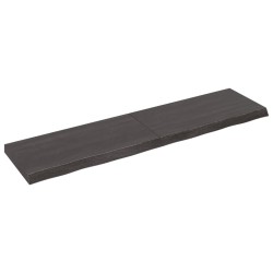 vidaXL Encimera baño madera maciza tratada gris oscuro 160x40x(2-6) cm