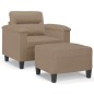 vidaXL Sillón con taburete cuero sintético color capuchino 60 cm vidaXL Sillón con taburete cuero sintético color capuchino 60 cm