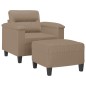 vidaXL Sillón con taburete cuero sintético color capuchino 60 cm vidaXL Sillón con taburete cuero sintético color capuchino 60 cm