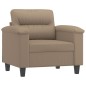 vidaXL Sillón con taburete cuero sintético color capuchino 60 cm vidaXL Sillón con taburete cuero sintético color capuchino 60 cm