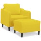 vidaXL Sillón con taburete tela amarillo claro 60 cm vidaXL Sillón con taburete tela amarillo claro 60 cm
