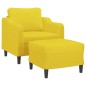 vidaXL Sillón con taburete tela amarillo claro 60 cm vidaXL Sillón con taburete tela amarillo claro 60 cm