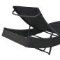 vidaXL Tumbona de ratán sintético y textilene negro vidaXL Tumbona de ratán sintético y textilene negro