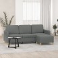 vidaXL Sofá de 3 plazas con taburete de tela gris oscuro 180 cm vidaXL Sofá de 3 plazas con taburete de tela gris oscuro 180 cm