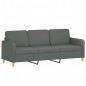 vidaXL Sofá de 3 plazas con taburete de tela gris oscuro 180 cm vidaXL Sofá de 3 plazas con taburete de tela gris oscuro 180 cm