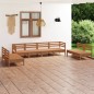 vidaXL Juego muebles de jardín 8 pzas madera maciza pino marrón miel vidaXL Juego muebles de jardín 8 pzas madera maciza pino marrón miel