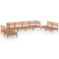 vidaXL Juego muebles de jardín 8 pzas madera maciza pino marrón miel vidaXL Juego muebles de jardín 8 pzas madera maciza pino marrón miel