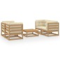 vidaXL Juego de muebles de jardín 5 pzas y cojines madera pino maciza vidaXL Juego de muebles de jardín 5 pzas y cojines madera pino maciza