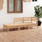 vidaXL Juego de muebles de jardín 3 piezas madera maciza de pino vidaXL Juego de muebles de jardín 3 piezas madera maciza de pino