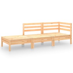 vidaXL Juego de muebles de jardín 3 piezas madera maciza de pino