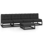 vidaXL Juego de muebles de jardín 5 pzas y cojines madera pino maciza
