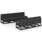 vidaXL Juego de muebles de jardín 8 pzas y cojines madera pino maciza